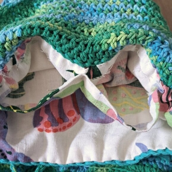 Hand Crafted Crochet Cotton Back Pack Bag Purse Tote - Picture 4 of 16